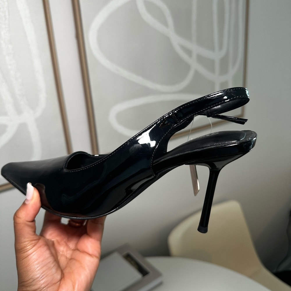 RIBONGZ Slingback Pointed Toe Pumps • Elegant Wedding/Party Heels • 7.5 NWT - Picture 7 of 10
